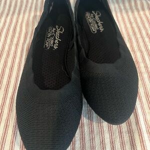 Skechers Black Knit Slip-On Ballet Flats 8.5